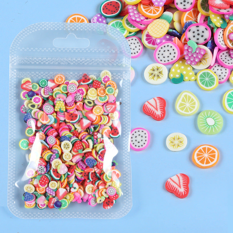 Wholesale Watermelon Strawberry Lemon Soft Ceramic Slices Plastic Nail Decoration